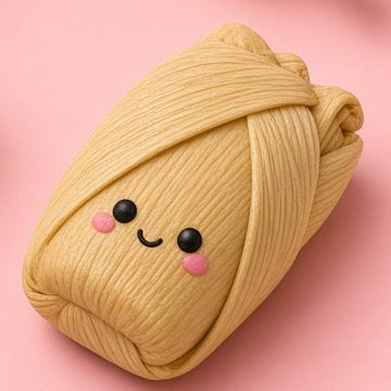 Squishy tamal in its corn husk